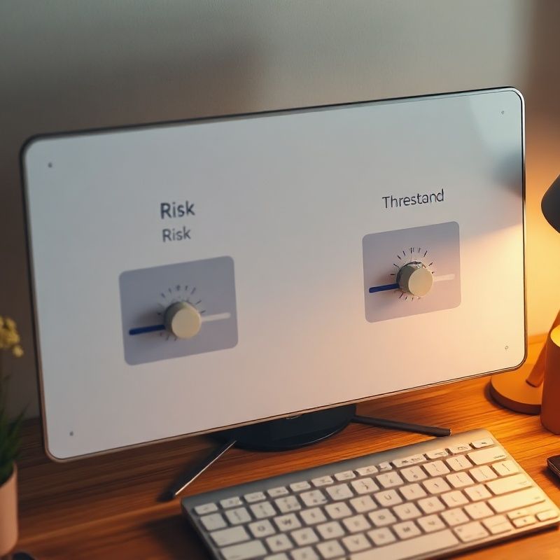 Risk controls panel with toggles and threshold sliders in an azure interface